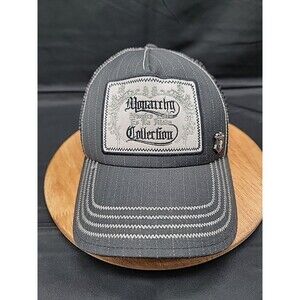 Mens Monarchy Collection Snapback Hat Black Grey Embroidered